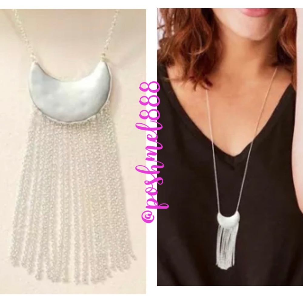:: Stella & Dot Exquisitely Delicate Silver Fringe Necklace Retired